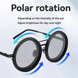Black Metal Frame adjustable dimming glasses fishing sunglasses UV anti UV polarized sunglasses ND filter With Glasse Case Set