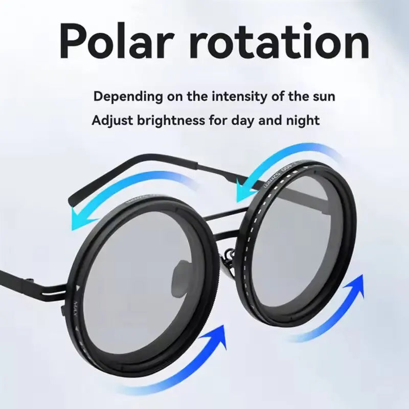 Black Metal Frame adjustable dimming glasses fishing sunglasses UV anti UV polarized sunglasses ND filter With Glasse Case Set