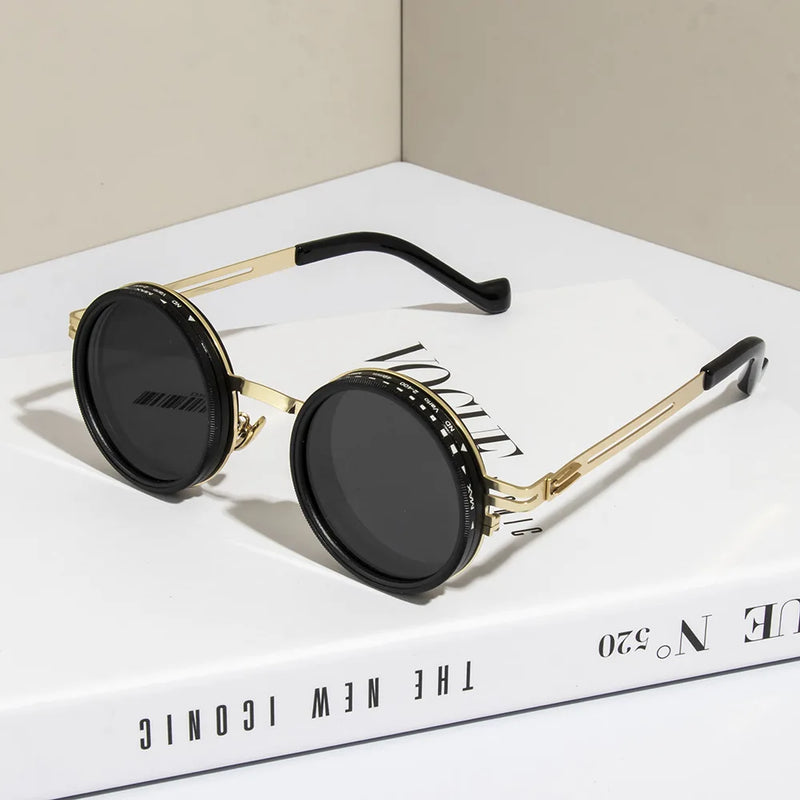 Driver Goggle ND2-400 9 Level Adjustable Dimming Polarized Sunglasses Men Women Punk Round Glasses Driving Eyeglasses ND Filter