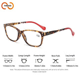 4PCS Amber Color-Block Temple Reading Glasses - HD Lenses, Spring Hinges for Fit & Head Size Adaptability