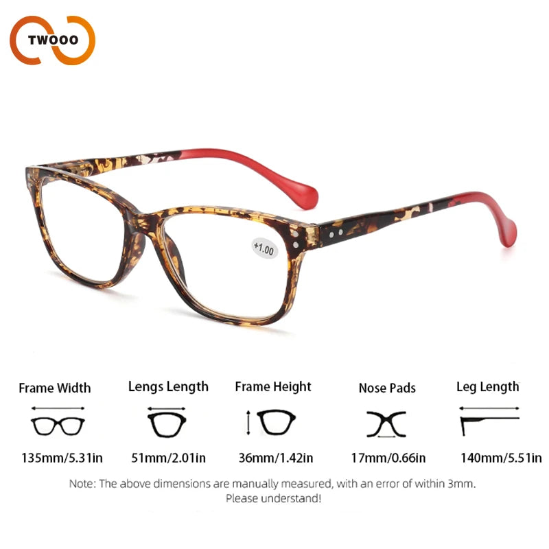 4PCS Amber Color-Block Temple Reading Glasses - HD Lenses, Spring Hinges for Fit & Head Size Adaptability