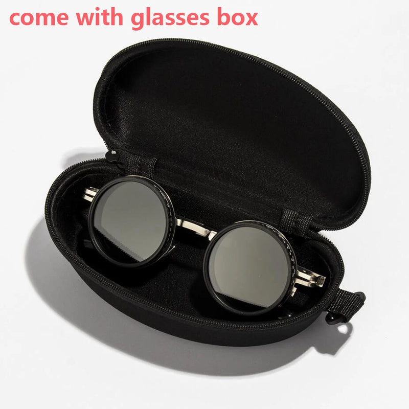 Protective Glasses Punk Polarized Round Sunglasses ND9 Adjustable Dimming Sun Glasses Men Women Fishing Eyeglasses Outdoor UV400