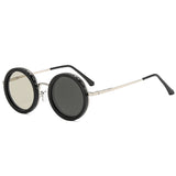 SO&EI Retro Round Punk Men Outdoor Sports Polarized Sunglasses Shades UV400 Women ND9-level Adjustable Dimming Sun Glasses