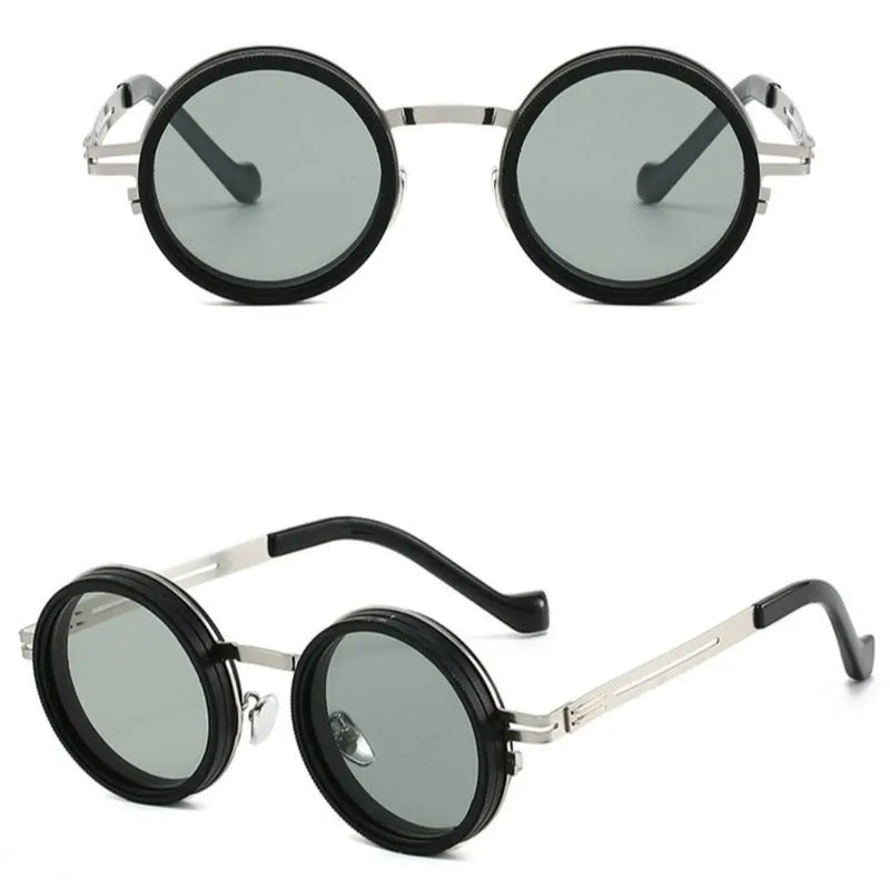 Fashion 9 Level Dimming Fishing Sunglasses Round with Glasse Case Anti-UV Glasses Adjustable Sunglasses Fishing