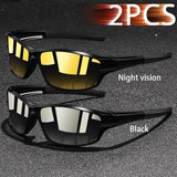 2PCS Fashion UV400 Men Women Running Mountaineering Fishing  Sunglasses Bicycle MTB Eyewear Outdoor Sport protective glasses