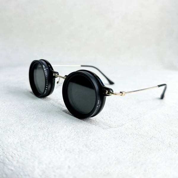 KLASSNUM Adjustable Sunglasses Nd Filter Sun Glasses Nd9 Dimming Glasses Men Luxury Vintage Small Round Polarized Glasses New In