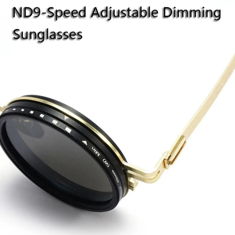 Fashion ND2-400 Adjustable Dimming Glasses 9 Level UV400 Fishing Sunglasses With Glasse Case ND Filter Eyewear Driving