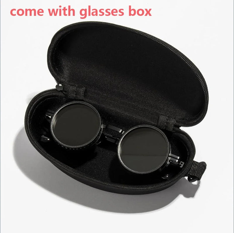 ND2-400 9 Level Adjustable Dimming Polarized Sunglasses Men Women Fishing Punk Round Glasses Driving Eyeglasses ND Filter