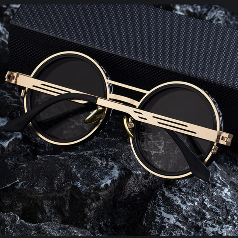 ND9 Adjustable Dimming Sun Glasses Polarized Round Sunglasses Men Women Retro Punk Fishing Eyeglasses Outdoor Shades UV400