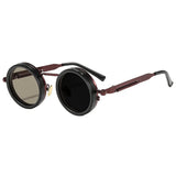 SO&EI Retro Round Punk Men Outdoor Sports Polarized Sunglasses Shades UV400 Women ND9-level Adjustable Dimming Sun Glasses