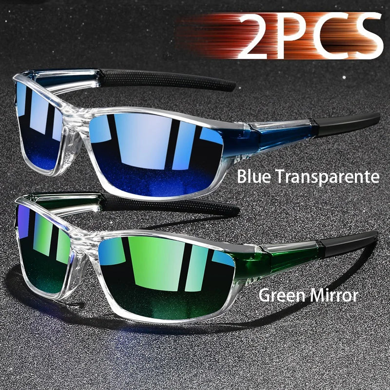 2PCS Fashion UV400 Men Women Running Mountaineering Fishing  Sunglasses Bicycle MTB Eyewear Outdoor Sport protective glasses