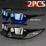 2PCS Fashion UV400 Men Women Running Mountaineering Fishing  Sunglasses Bicycle MTB Eyewear Outdoor Sport protective glasses
