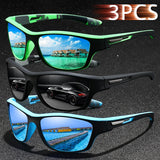 3PCS  Fashion UV400 Men Women Running Mountaineering Fishing  Sunglasses Bicycle MTB Eyewear Outdoor Sport protective glasses