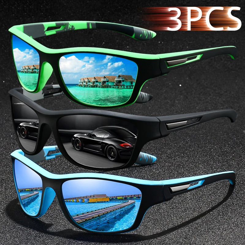 3PCS  Fashion UV400 Men Women Running Mountaineering Fishing  Sunglasses Bicycle MTB Eyewear Outdoor Sport protective glasses