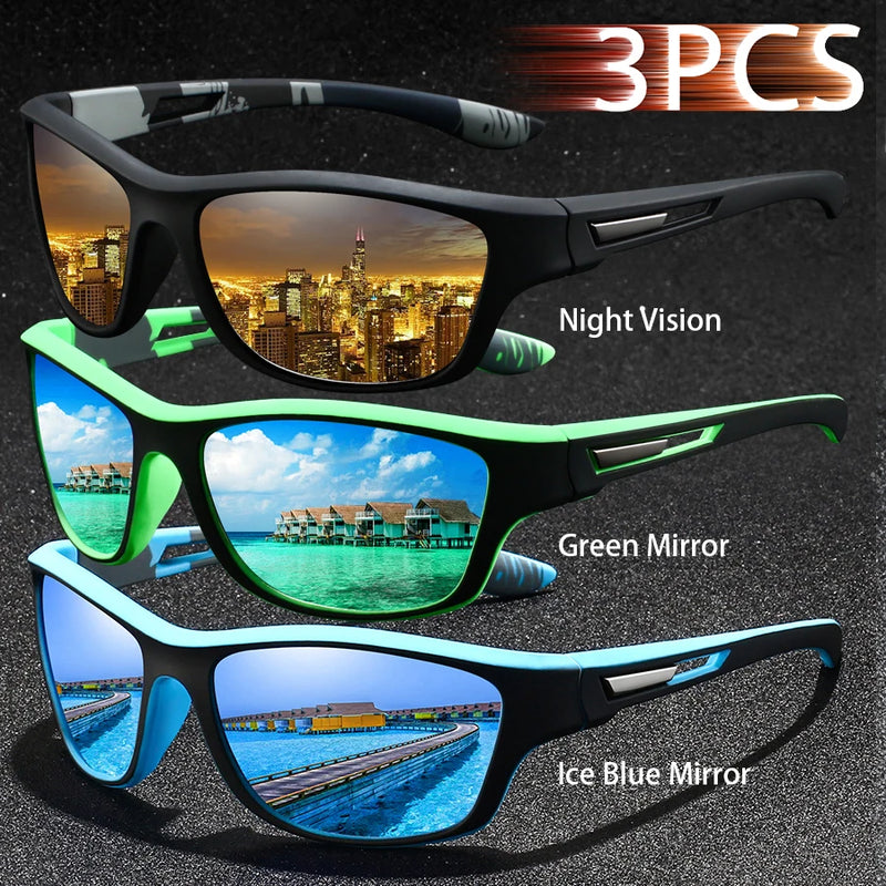 3PCS  Fashion UV400 Men Women Running Mountaineering Fishing  Sunglasses Bicycle MTB Eyewear Outdoor Sport protective glasses