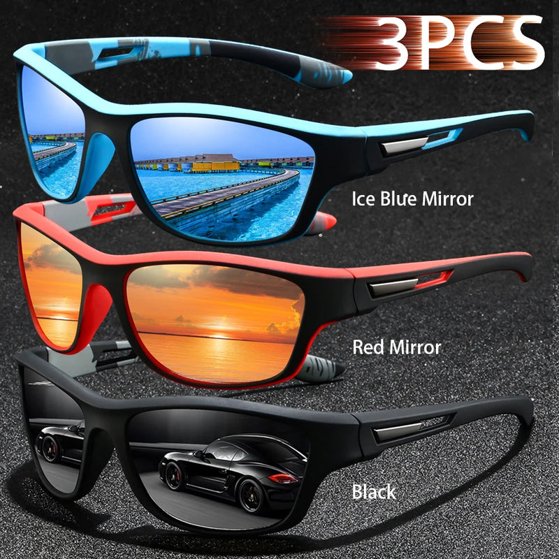 3PCS  Fashion UV400 Men Women Running Mountaineering Fishing  Sunglasses Bicycle MTB Eyewear Outdoor Sport protective glasses