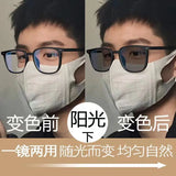 Smart Photochromic Oversized Glasses Women Square Frame Light Adaptive No Makeup Look High Quality Optical Protection Eyewear