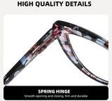4PCS Multi-Pattern Cat-Eye Reading Glasses - Blue-Light Blocking, Stylish, Spring Hinges for Fit & Adaptability