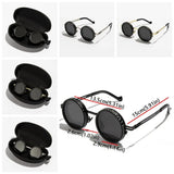 Fashion 9 Level Dimming Fishing Sunglasses Round with Glasse Case Anti-UV Glasses Adjustable Sunglasses Fishing