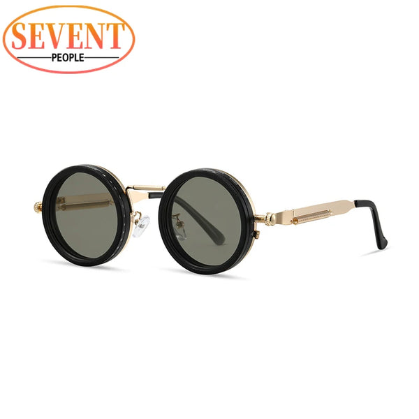ND9 Adjustable Dimming Round Sunglasses Men Vintage Small Frame Outdoor Driving Sun Glasses UV-Anti Polarized ND Filter Eyewear
