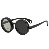 SO&EI Retro Round Punk Men Outdoor Sports Polarized Sunglasses Shades UV400 Women ND9-level Adjustable Dimming Sun Glasses