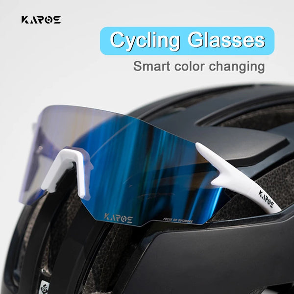 KAROS Photochromic Cycling Glasses for MTB Road Bike UV400 Adaptive Lens Anti-Fog Sport Sunglasses Men Women Outdoor Riding Gear