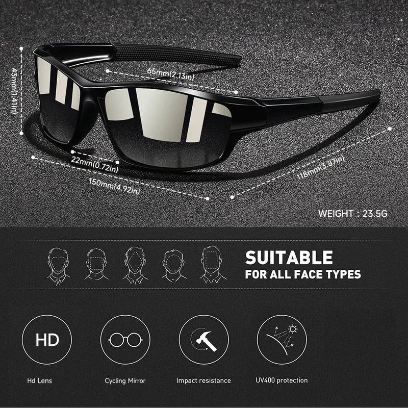2PCS Fashion UV400 Men Women Running Mountaineering Fishing  Sunglasses Bicycle MTB Eyewear Outdoor Sport protective glasses