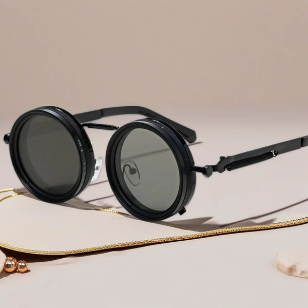 Polarized Round Sunglasses ND9 Adjustable Dimming Sun Glasses Men Women Retro Punk Men's Fishing Eyeglasses Outdoor Shades UV400