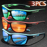 3PCS  Fashion UV400 Men Women Running Mountaineering Fishing  Sunglasses Bicycle MTB Eyewear Outdoor Sport protective glasses