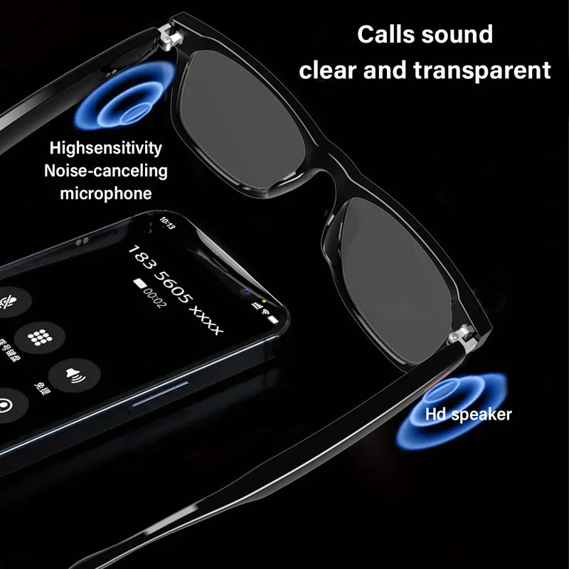 LAXASFIT Smart Bluetooth Glasses Sunglasses Talking Outdoor Sports Headset UV Protective Eyewear for Men and Women Holiday Gift