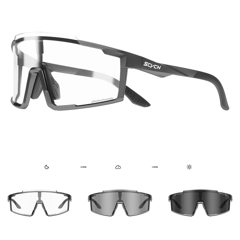 SCVCN Fishing Hiking Glasses Photochromic Sports Eyewear Men Women Outdoor Riding Windproof Glasses MTB UV400 Protection Eyewear
