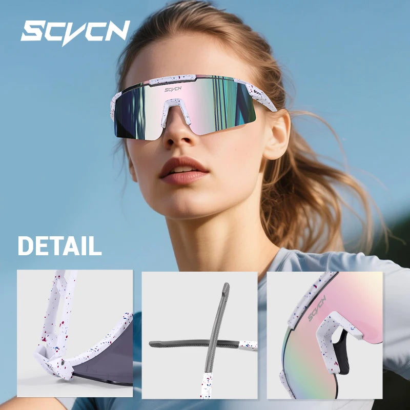 SCVCN New Outdoor Cycling Goggles Men Hiking Sunglasses Women Sports Eyewear Mountain Cycling Goggles UV400 Protection Glasses