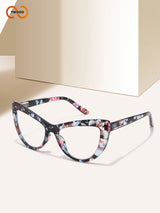 4PCS Multi-Pattern Cat-Eye Reading Glasses - Blue-Light Blocking, Stylish, Spring Hinges for Fit & Adaptability