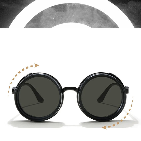 Driving Nd Filter Sunglasses Men Adjustable Sun Glasses Vintage Round Punk ND9-speed Polarized Dimming Sunglasses Women Luxury