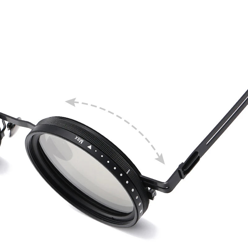 Men Polarized Fashion Adjustable Sunglasses Nd Filter Glasses ND9 Speed Dimming Sun Glasses Round Fishing Driving Eyewear UV400