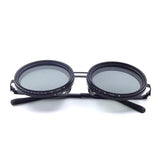 Polarized Fishing Sunglasses ND2-400 Adjustable Dimming Vintage Punk Sunglasses with Round Lenses Fishing Gift with Hard Case