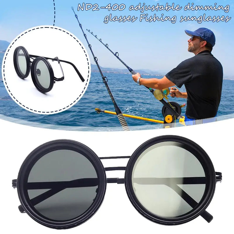 New ND2-400 Adjustable Dimming Glasses Fishing Sunglasses UV Personalized Polarized Filter Anti-ultraviolet Sunglasses ND H7M2