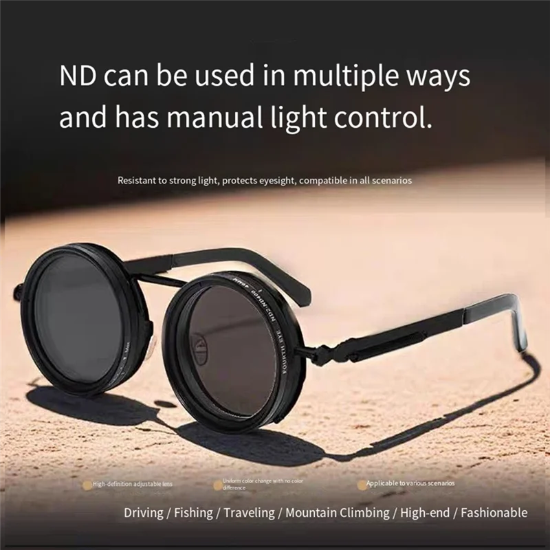 A61P ND9 Fishing Filter Adjustable Dimming Polarized Sunglasses UV Resistant High-Definition Glasses 49Mm
