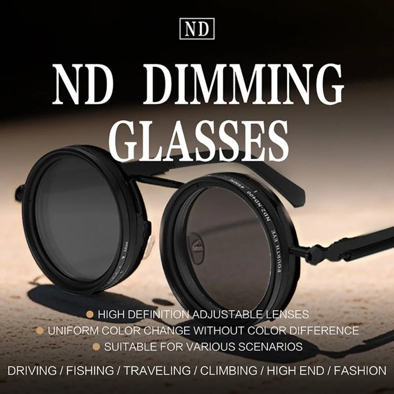 Fashion ND2-400 Adjustable Dimming Glasses ND Filter 9 Level Fishing Sunglasses UV400 Sun Glasses Outdoor