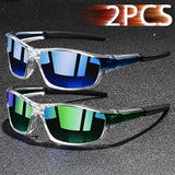 2PCS Fashion UV400 Men Women Running Mountaineering Fishing  Sunglasses Bicycle MTB Eyewear Outdoor Sport protective glasses