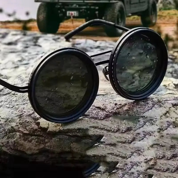 Black Metal Frame adjustable dimming glasses fishing sunglasses UV anti UV polarized sunglasses ND filter With Glasse Case Set