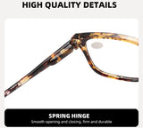 4PCS Amber Color-Block Temple Reading Glasses - HD Lenses, Spring Hinges for Fit & Head Size Adaptability