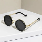 Fashion 9 Level Dimming Fishing Sunglasses Round with Glasse Case Anti-UV Glasses Adjustable Sunglasses Fishing