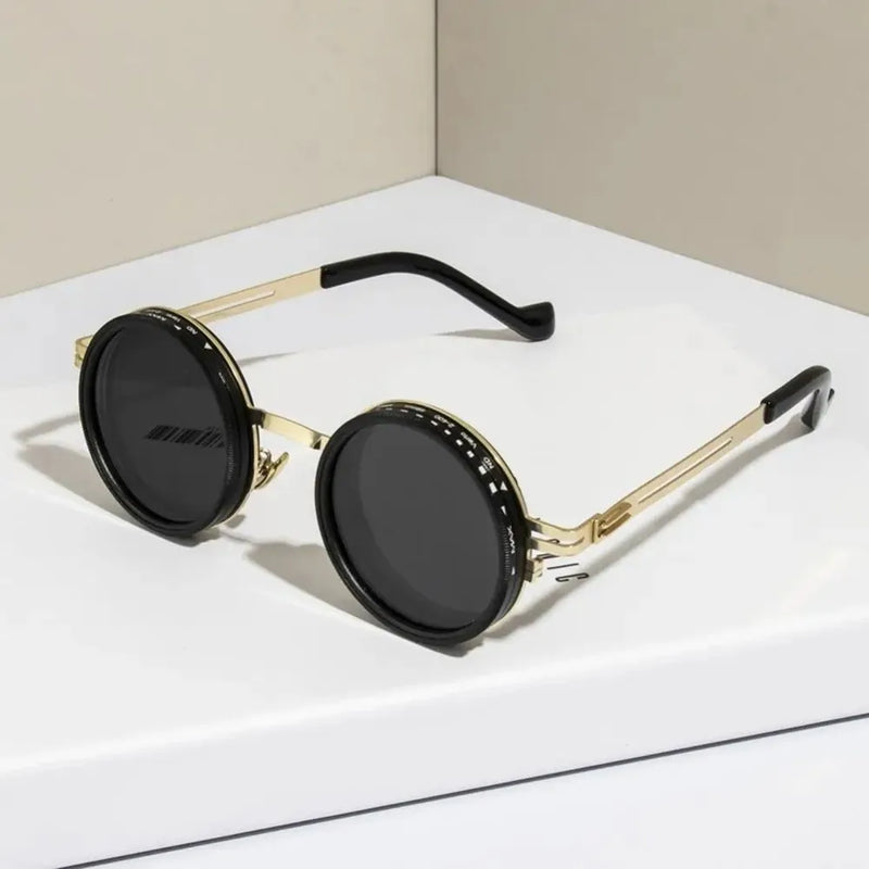 Fashion 9 Level Dimming Fishing Sunglasses Round with Glasse Case Anti-UV Glasses Adjustable Sunglasses Fishing