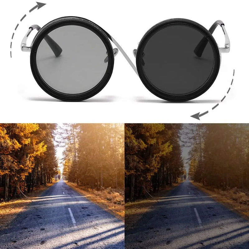 Fashion ND2-400 Adjustable Dimming Glasses 9 Level UV400  Sunglasses With Glasse Case ND Filter Eyewear Driving