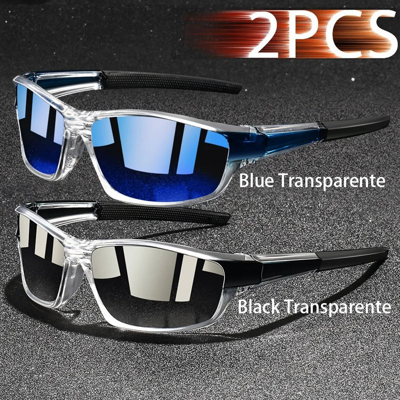 2PCS Fashion UV400 Men Women Running Mountaineering Fishing  Sunglasses Bicycle MTB Eyewear Outdoor Sport protective glasses