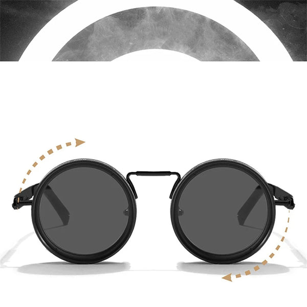 KLASSNUM Nd Filter Adjustable Sunglasses Men Women Luxury Sun Glasses Vintage Round Punk ND12-speed Polarized Dimming Sunglasses