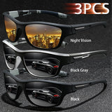3PCS  Fashion UV400 Men Women Running Mountaineering Fishing  Sunglasses Bicycle MTB Eyewear Outdoor Sport protective glasses