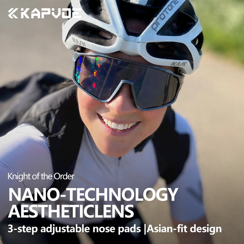 KAPVOE New Technology Nano Lenses Cycling Glasses Outdoor Sports Sunglasses Bike Eyewear Men Women MTB Bicycle UV400 Protective