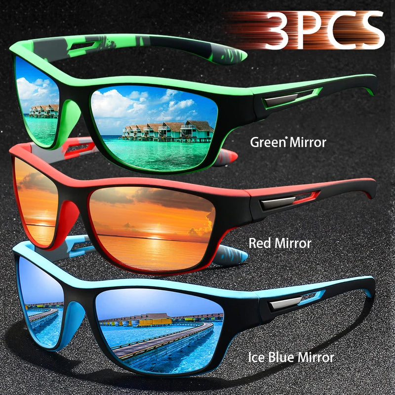 3PCS  Fashion UV400 Men Women Running Mountaineering Fishing  Sunglasses Bicycle MTB Eyewear Outdoor Sport protective glasses